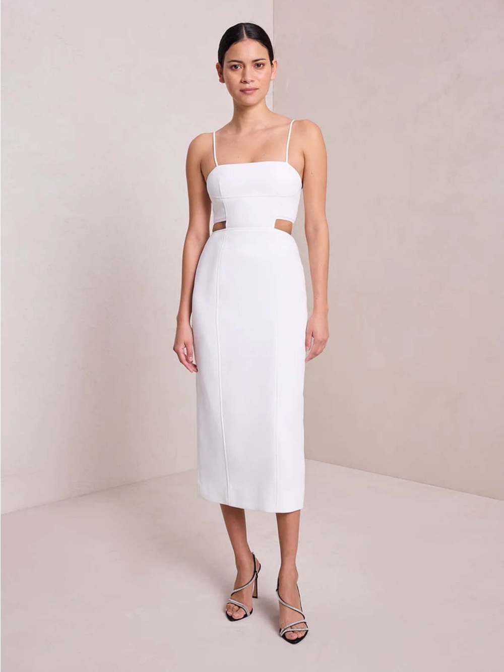 NWT A.L.C. Dalton White Cutout Midi Dress with Spaghetti Straps 4